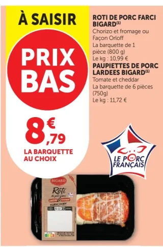 Rôti de porc farci / Paupiettes de porc lardées Bigard