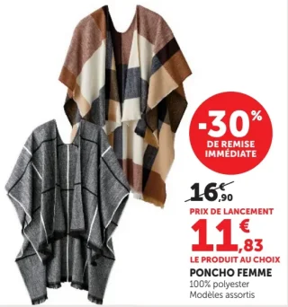 Poncho femme U Collection