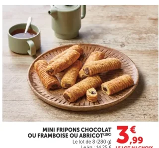 Mini fripons chocolat ou framboise ou abricot