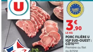 Porc Filière U IGP Sud-Ouest : Côte