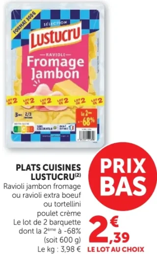 Ravioli ou tortellini Lustucru