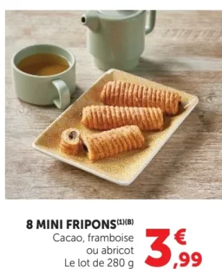 8 mini fripons Cacao, framboise ou abricot
