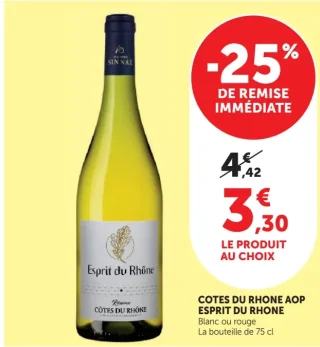 Côtes du Rhône AOP Esprit du Rhône Blanc ou rouge