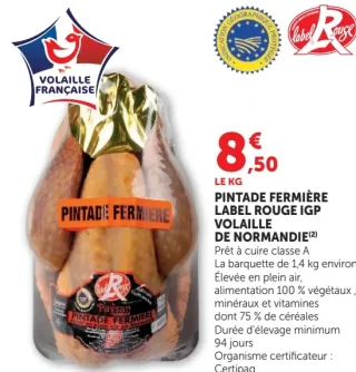 Pintade fermière Label Rouge IGP Volaille de Normandie