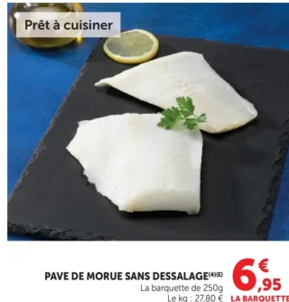 Pavé de morue sans dessalage