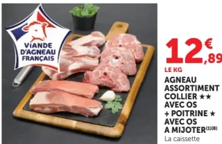 Agneau assortiment collier avec os + poitrine avec os à mijoter