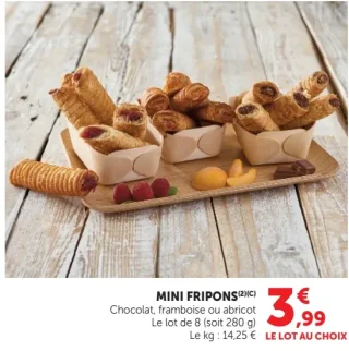 Mini Fripons Chocolat, framboise ou abricot