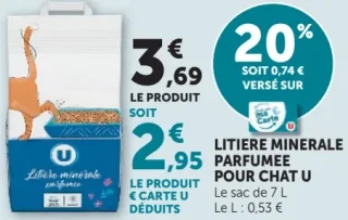 Litière minérale parfumée pour chat U
