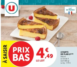 4 parts de flan nature U