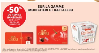 Gamme Mon Chéri et Raffaello Ferrero
