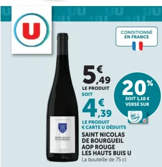 Saint Nicolas de Bourgueil AOP rouge Les Hauts Buis U