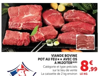 Viande bovine pot au feu★★ avec os à mijoter