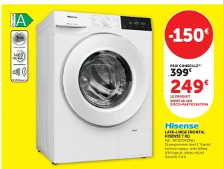 Lave-linge frontal Hisense 7 KG WF3E7043BWJ