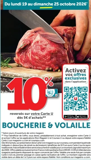 Boucherie & Volaille - 10% reversés sur votre Carte U