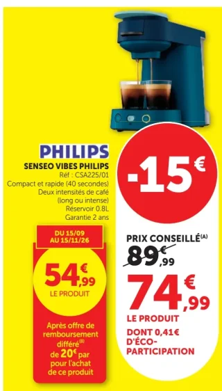 Machine à café Senseo Vibes Philips CSA225/01