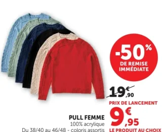 Pull femme U Collection 100% acrylique