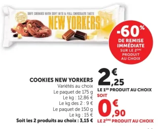 Cookies New Yorkers Variétés au choix