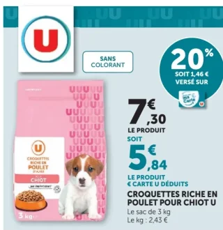 Croquettes riche en poulet pour chiot U