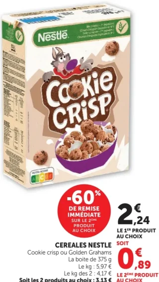 Céréales Cookie Crisp ou Golden Grahams Nestlé