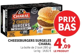 Cheeseburgers surgelés Charal