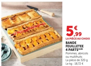 Bande feuilletée 4 parts