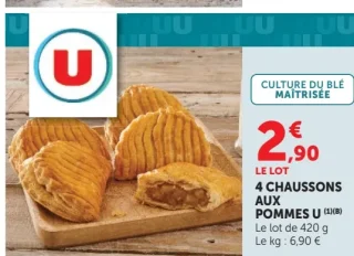 4 chaussons aux pommes U