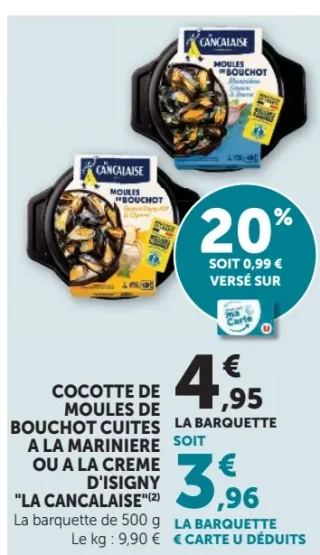 Cocotte de moules de Bouchot cuites à la marinière ou à la crème d'Isigny La Cancalaise