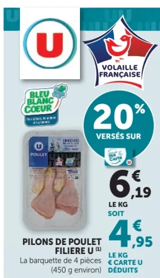 Pilons de poulet Filière U