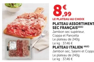 Plateau assortiment sec français ou Plateau italien