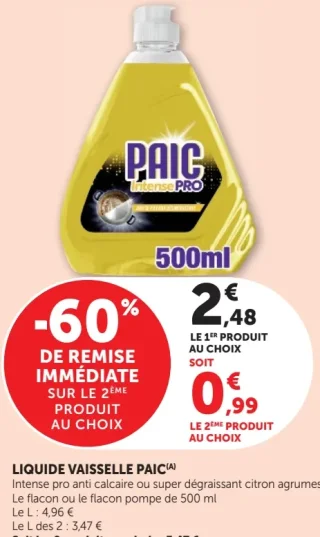 Liquide vaisselle Paic Intense pro