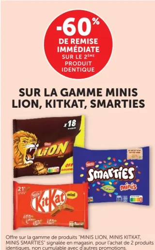 Gamme Minis Lion, KitKat, Smarties
