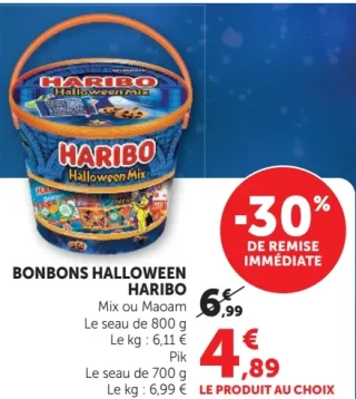 Bonbons Halloween Haribo Mix ou Maoam Pik