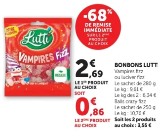 Bonbons Lutti Vampires fizz
