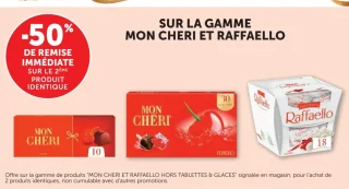Chocolats Mon Chéri et Raffaello