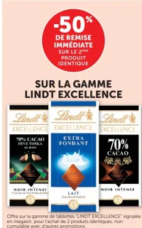 Tablettes de chocolat Lindt Excellence