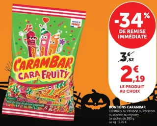 Bonbons Carambar Carafruity ou carapop ou caracool ou electric ou mystery