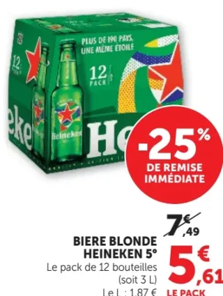 Bière blonde Heineken 5°