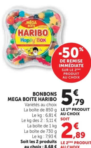 Bonbons Méga Boîte Haribo Happy'Box