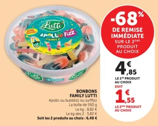 Bonbons Family Lutti Apollo, Bubblizz ou Surffizz