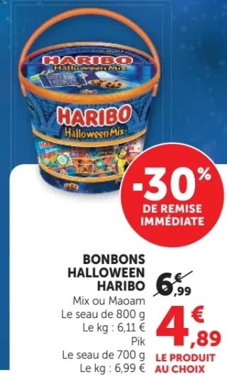 Bonbons Halloween Haribo Mix, Maoam ou Pik
