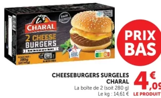 Cheeseburgers surgelés Charal
