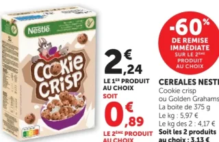 Céréales Nestle Cookie crisp ou Golden Grahams