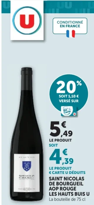 Saint Nicolas de Bourgueil AOP Rouge Les Hauts Buis U