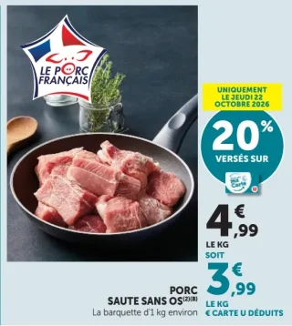 Porc sauté sans os Le Porc Français