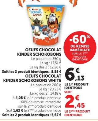 Œufs chocolat Kinder Schokobons
