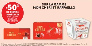 Gamme de chocolats Mon Chéri et Raffaello Ferrero