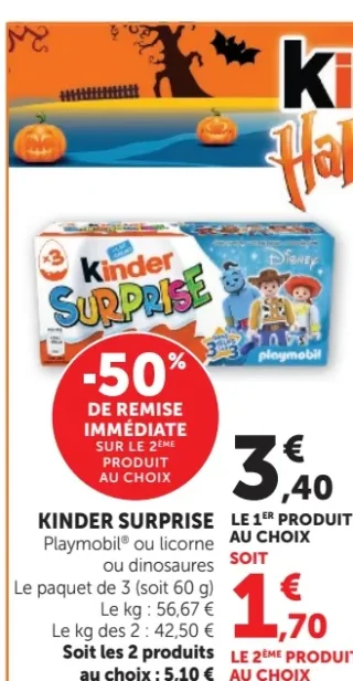 KINDER SURPRISE Playmobil ou licorne ou dinosaures