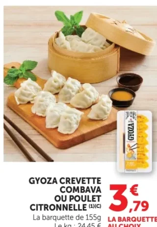 Gyoza Crevette Combava ou Poulet Citronnelle