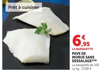 Pavé de morue sans dessalage