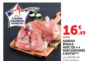 Agneau épaule avec os semi desossée à rôtir